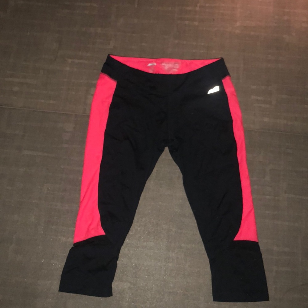 Pink and black workout capris